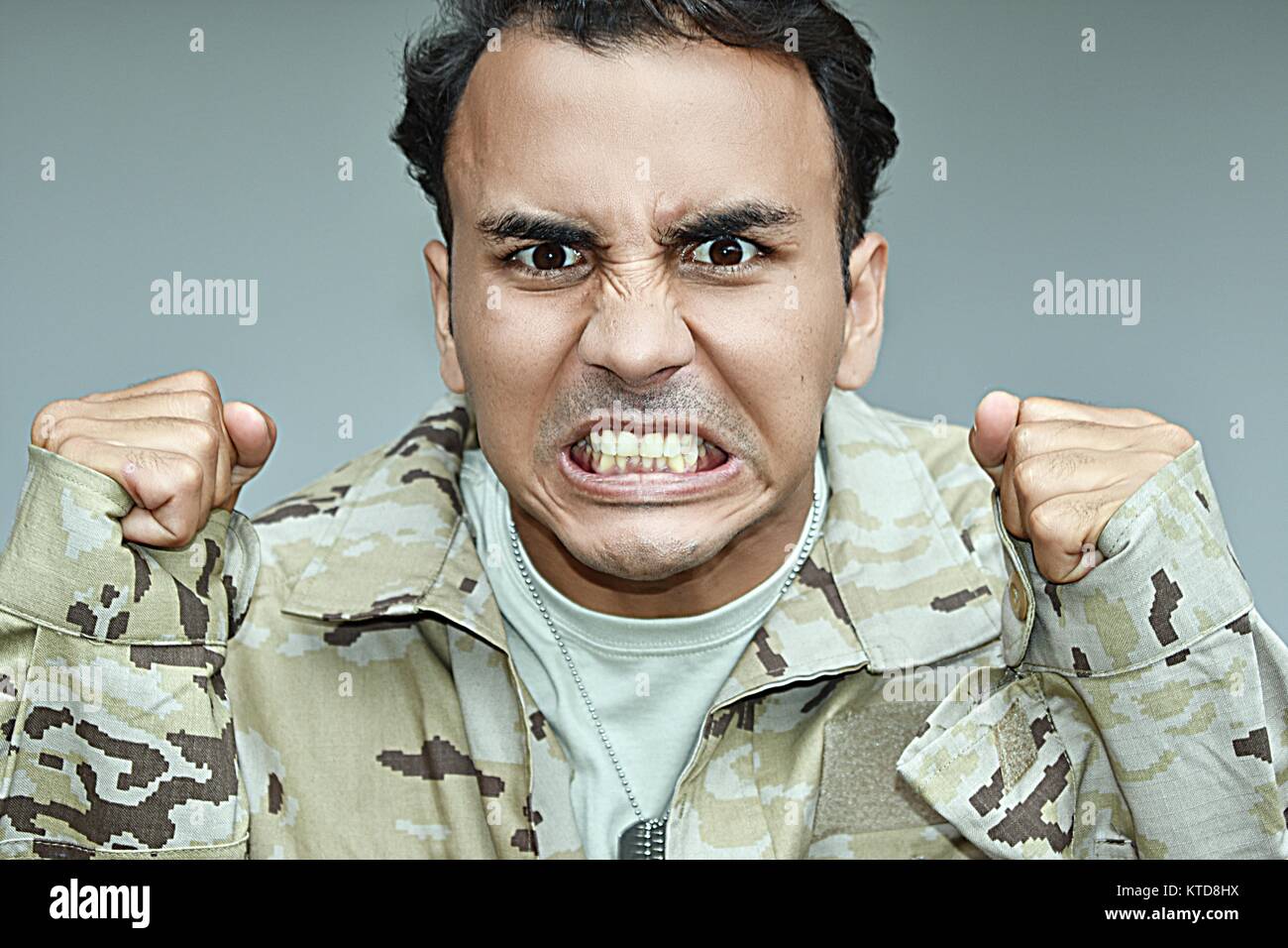 Enlisted Male Soldier Under Stress Stock Photo Alamy