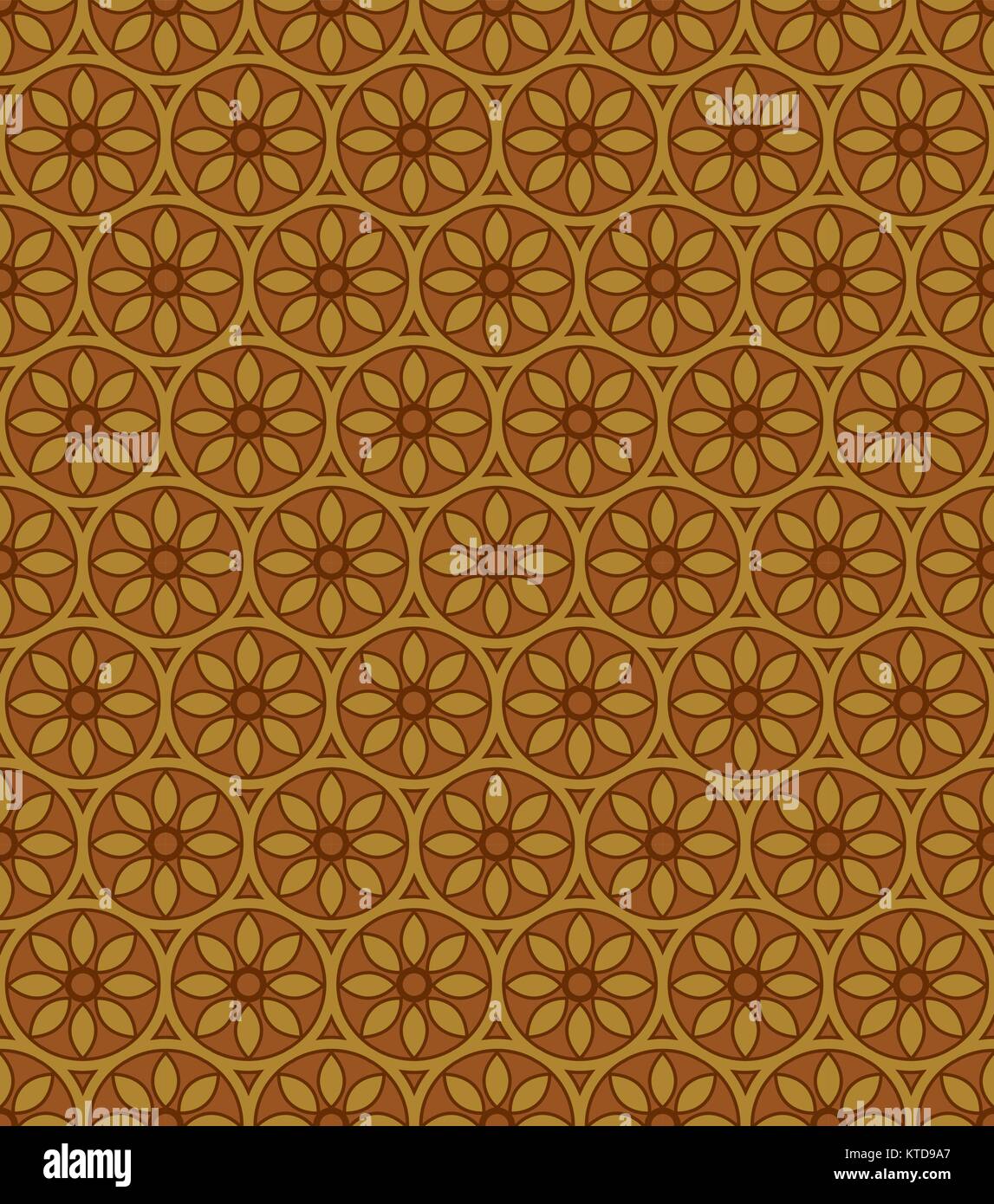 Antique seamless background image of brown round cross flower Stock ...