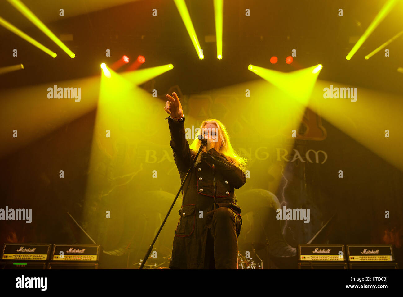 The British heavy metal band Saxon performs a live concert during the