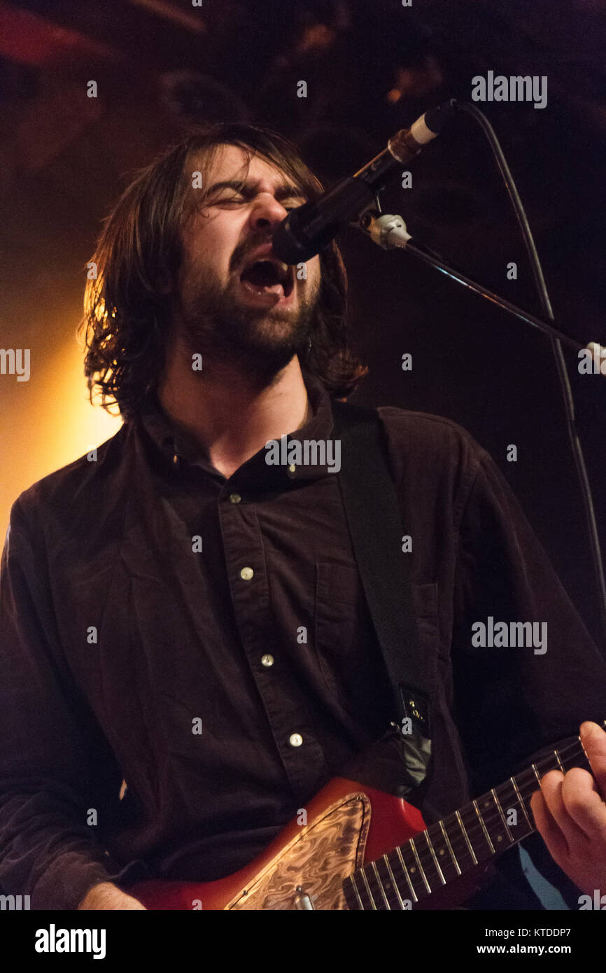 The English indie rock band The Vaccines performs a live concert at Pumpehuset in Copenhagen. Here singer and musician Justin Hayward-Young is seen live on stage. Denmark, 24/10 2012. Stock Photo