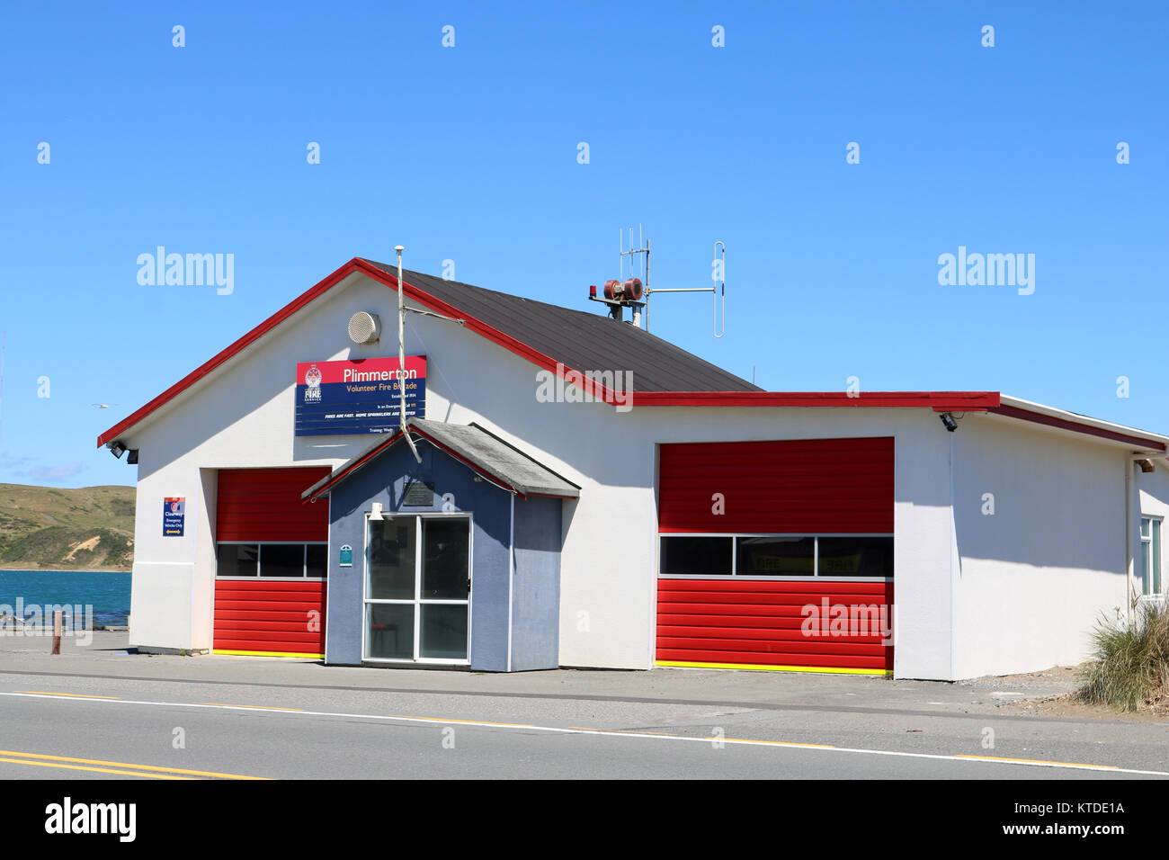Plimmerton Fire Station building, Plimmerton, Porirua, North Island, New Zealand. Stock Photo