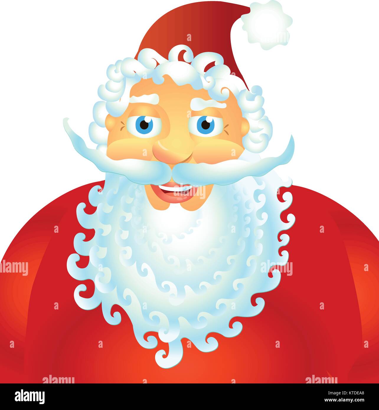 Happy Santa Claus isolated on white background vector Illustration ...