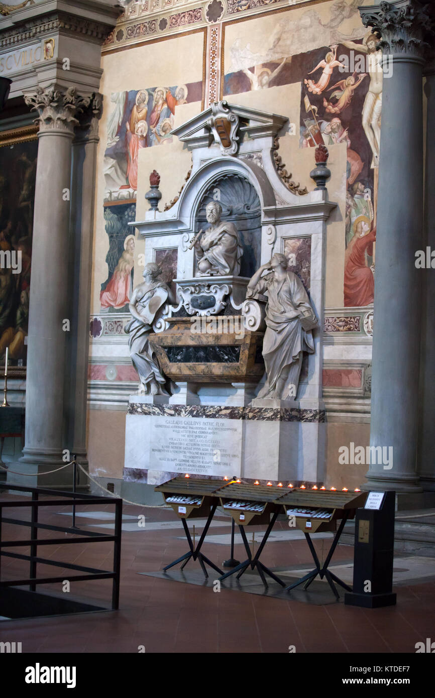 Florence - Santa Croce. Tomb of Galileo Galilei Stock Photo - Alamy