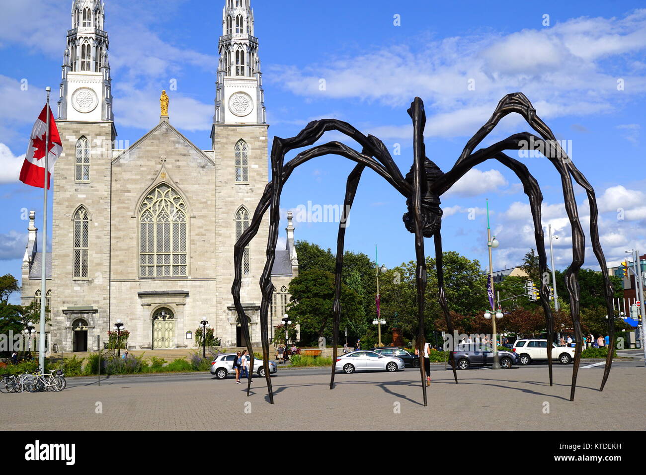 Maman, a bronze, stainless steel, and marble giant spider sculpture by the artist Louise Bourgeois at the National Art Gallery Ottawa, Ontario, Canada Stock Photo