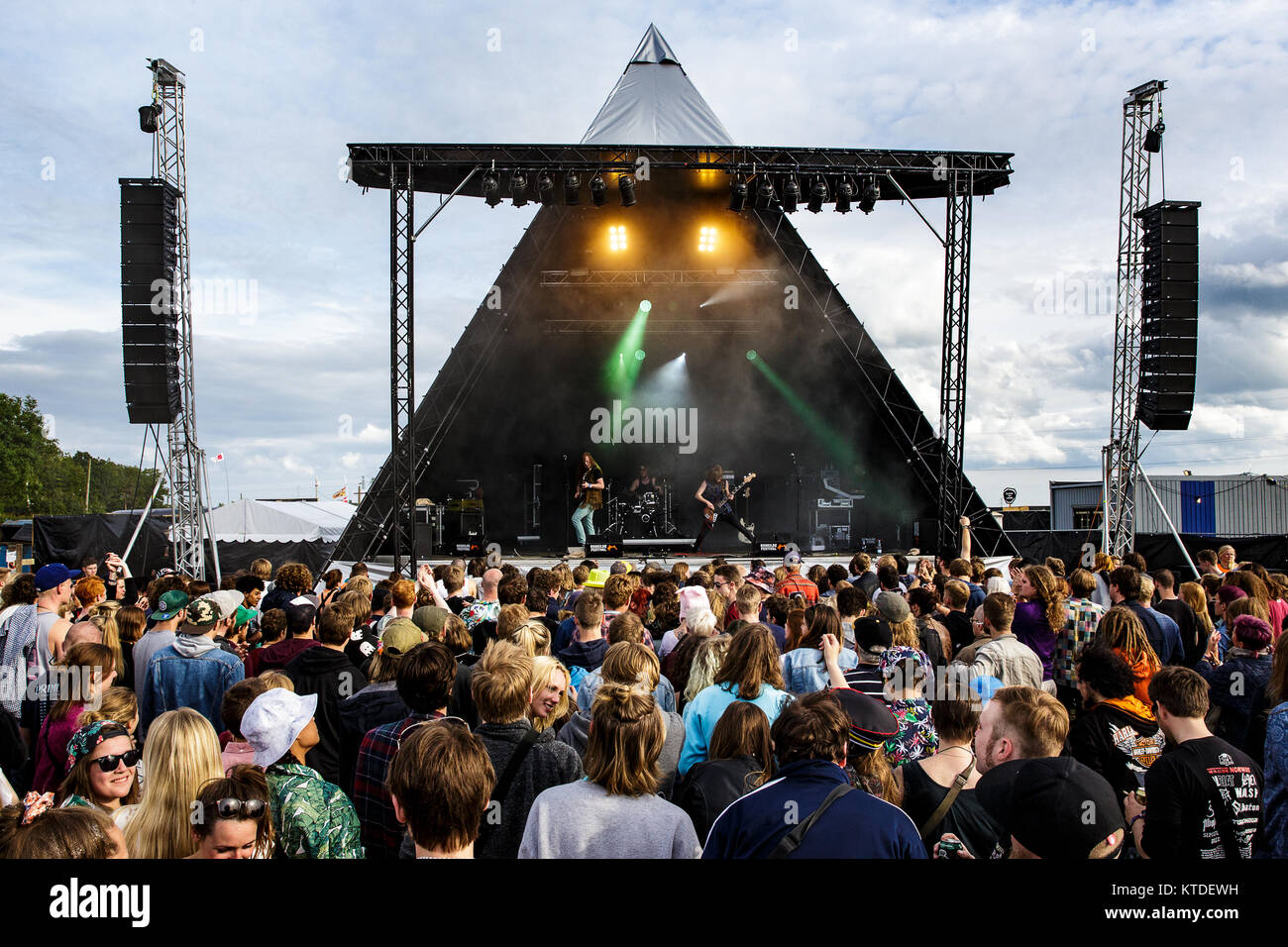 The Icelandic rock band The Vintage Caravan performs a live concert at the Danish music festival Roskilde Festival 2015. Denmark, 28/06 2015. Stock Photo