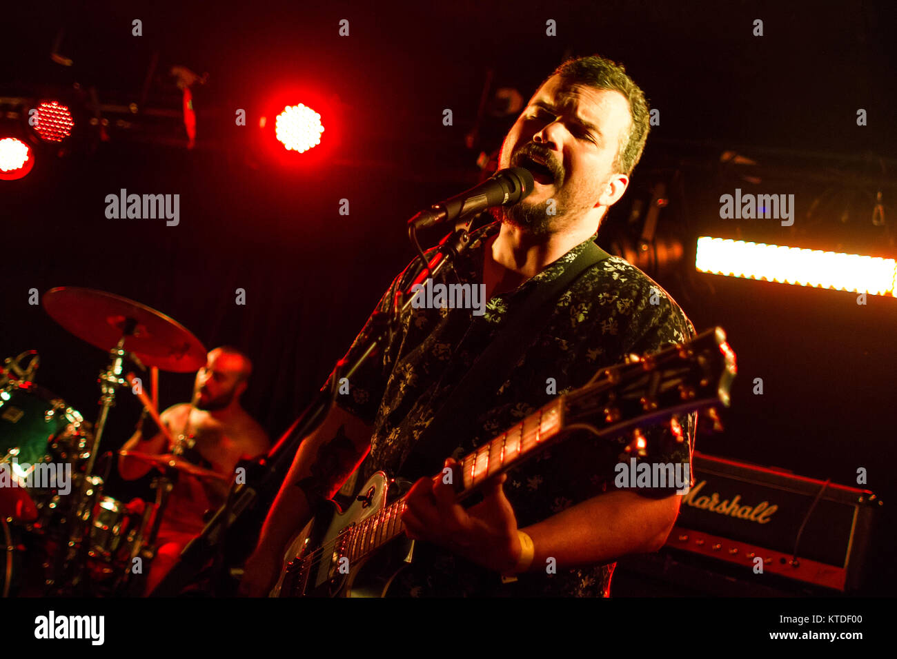The American stoner and sludge metal band Torche performs a live concert at BETA in Copenhagen. Here vocalist and guitarist Steve Brooks is seen live on stage. Denmark, 08/11 2015. Stock Photo