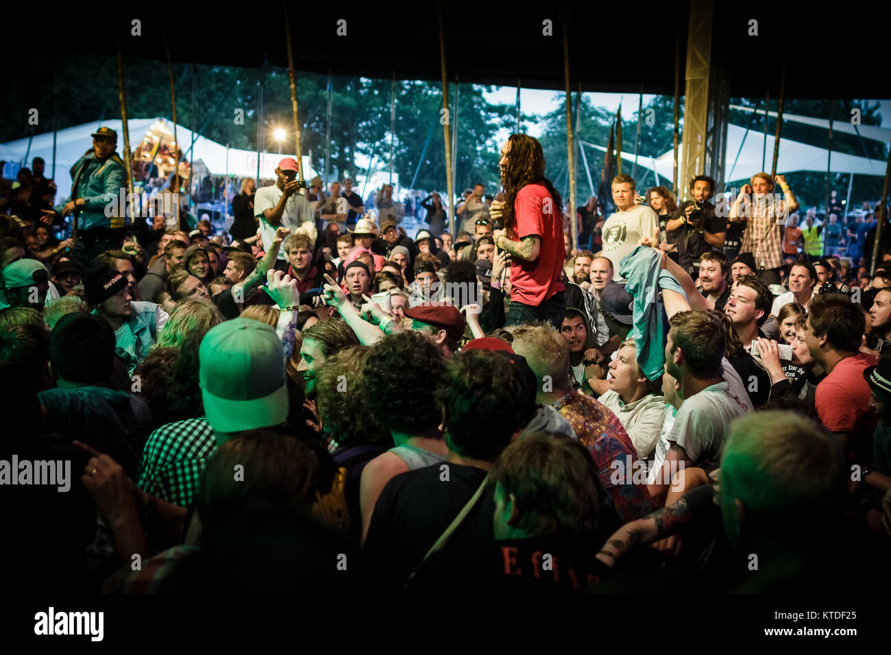 The American hardcore punk band Trash Talk performs a live concert at  Pumpehuset in Copenhagen. Here vocalist Lee Spielman is seen among the  concert crowds. Denmark, 13/03 2017 Stock Photo - Alamy