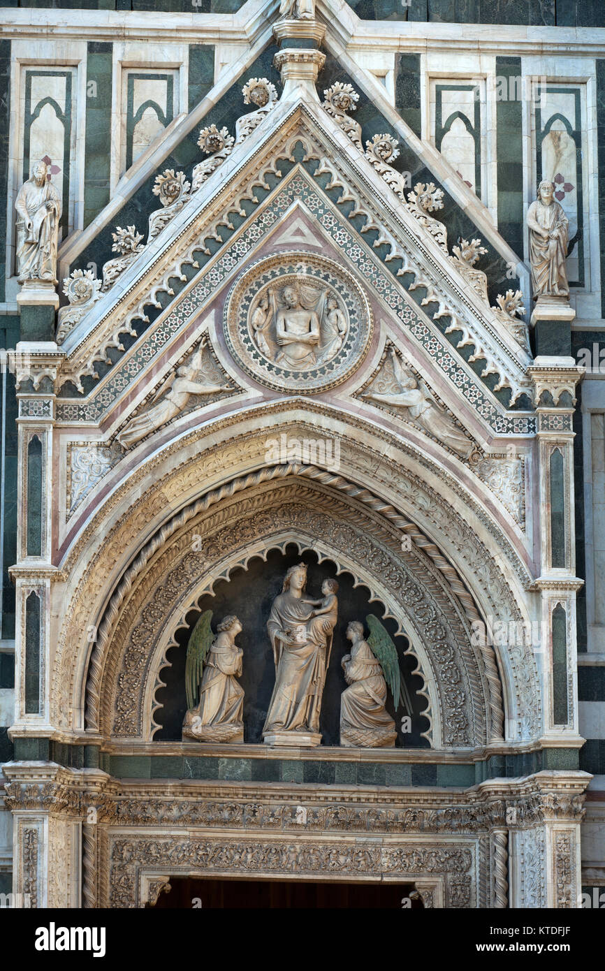 Florence - the portal on the side-wall of the cathedral Stock Photo