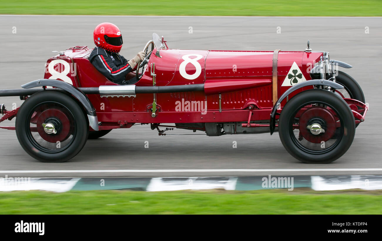 Photo Vintage ALFA ROMEO - Antonio Ascari à La Targa Florio 1923 - Collection Automobile D'époque