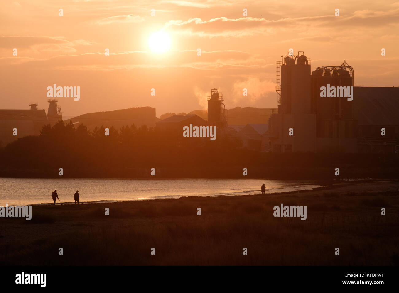 Sunset at Par Beach, Cornwall Stock Photo