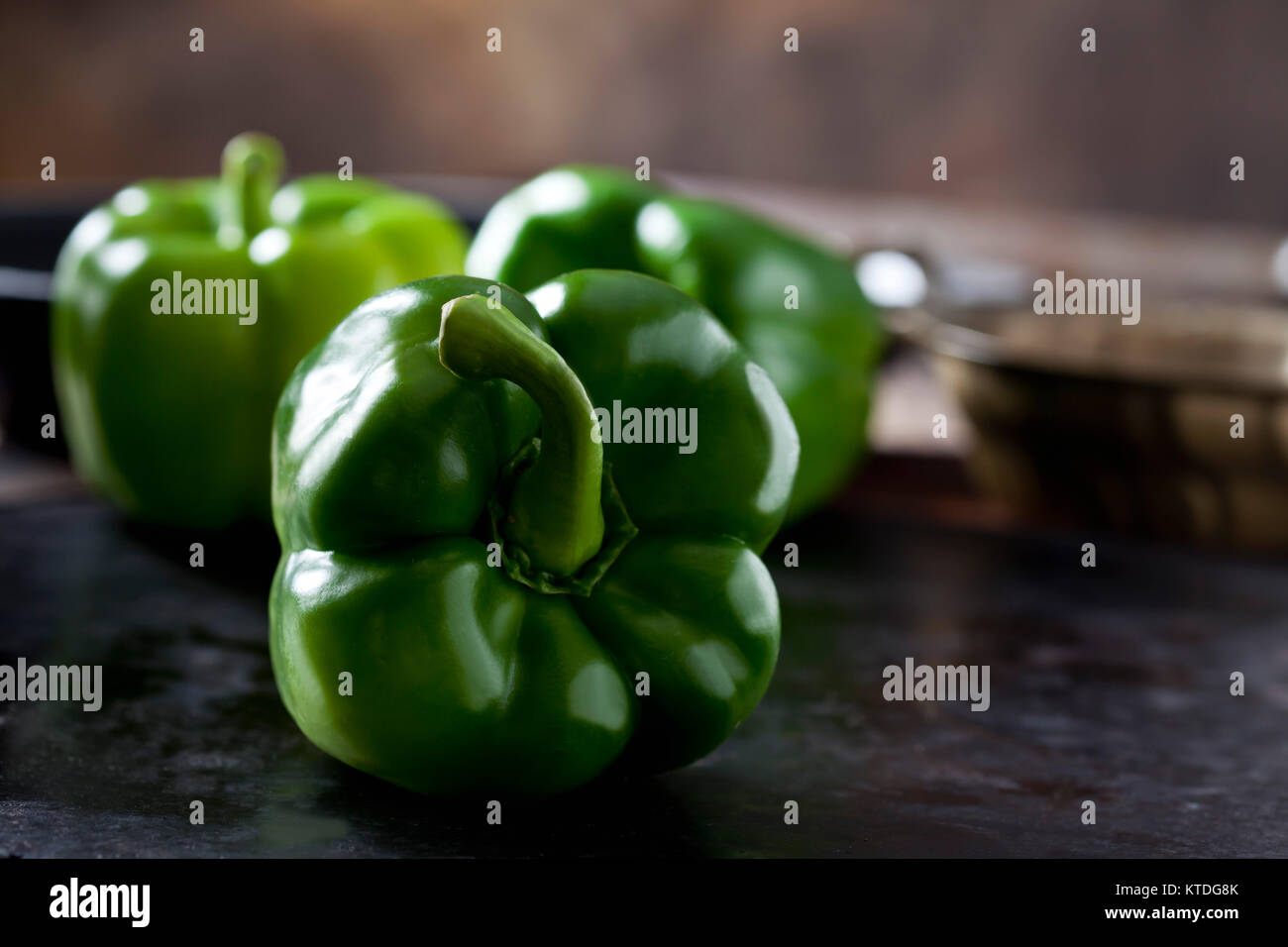Green bell peppers Stock Photo Alamy
