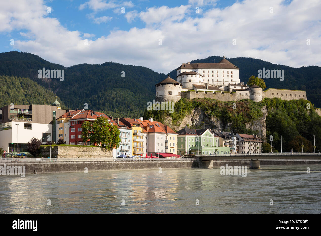 Austria, Tyrol, Kufstein, Old town, Kufstein Fortress, Inn river Stock Photo