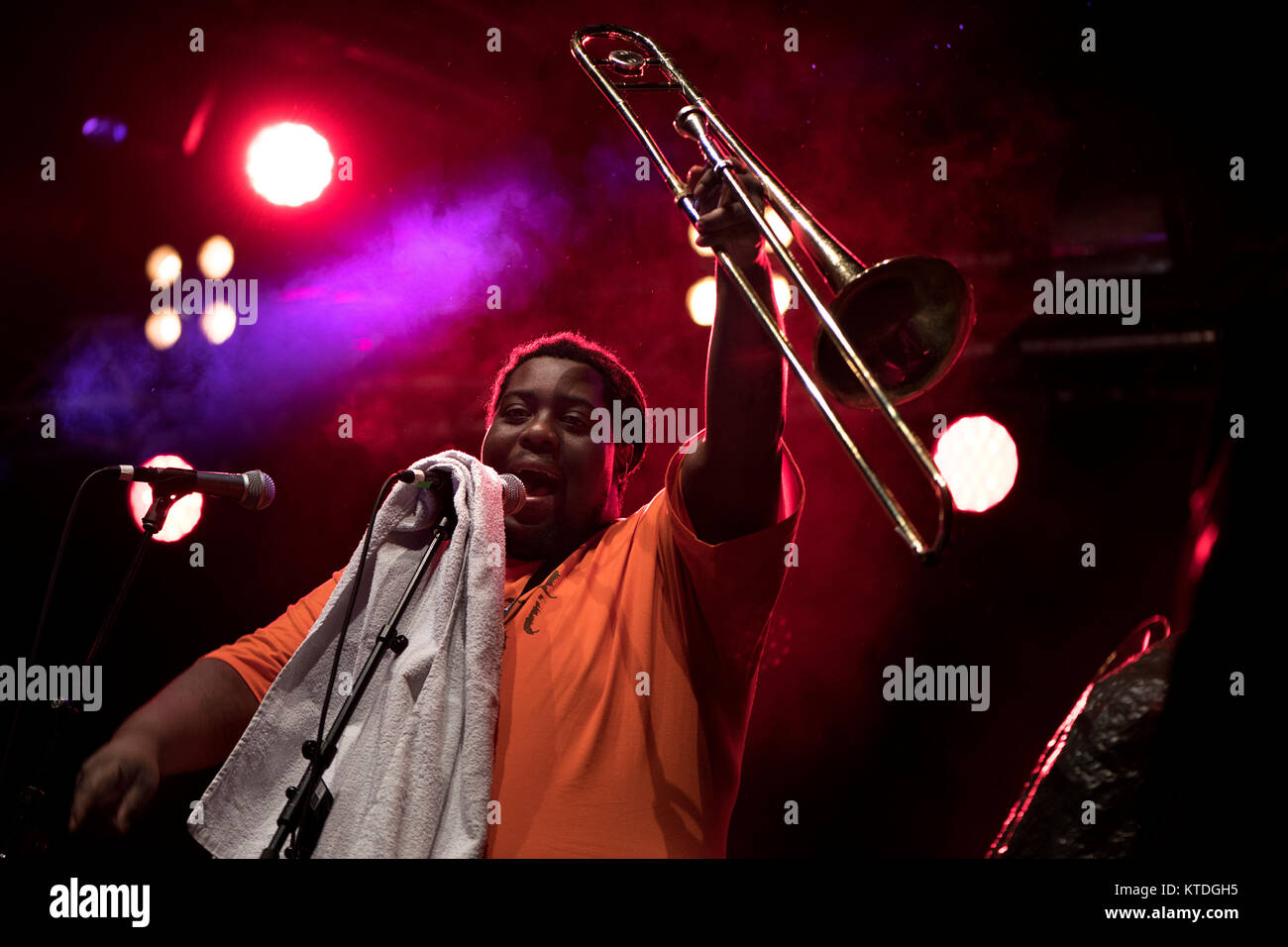 The New Orleans based brass band Hot 8 Brass Band performs a live