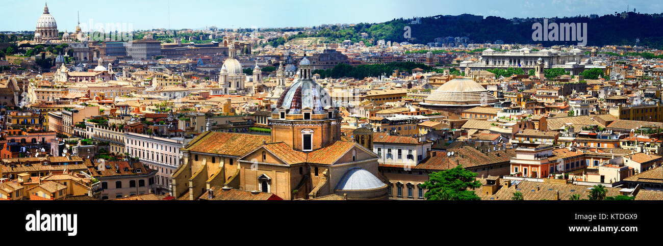 Impressive Rome town,panoramic view,Italy. Stock Photo