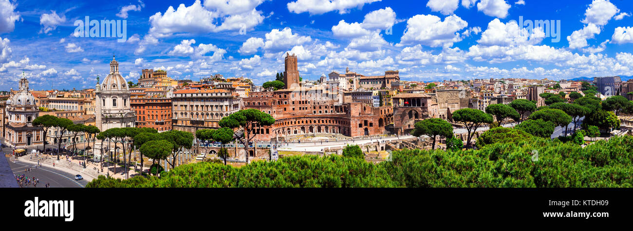 Beautiful Old Rome,Forum and ruins,Italy. Stock Photo