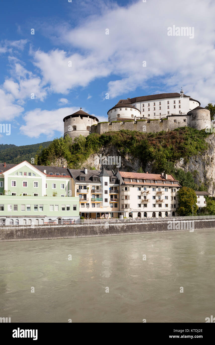 Austria, Tyrol, Kufstein, Old town, Kufstein Fortress, Inn river Stock Photo