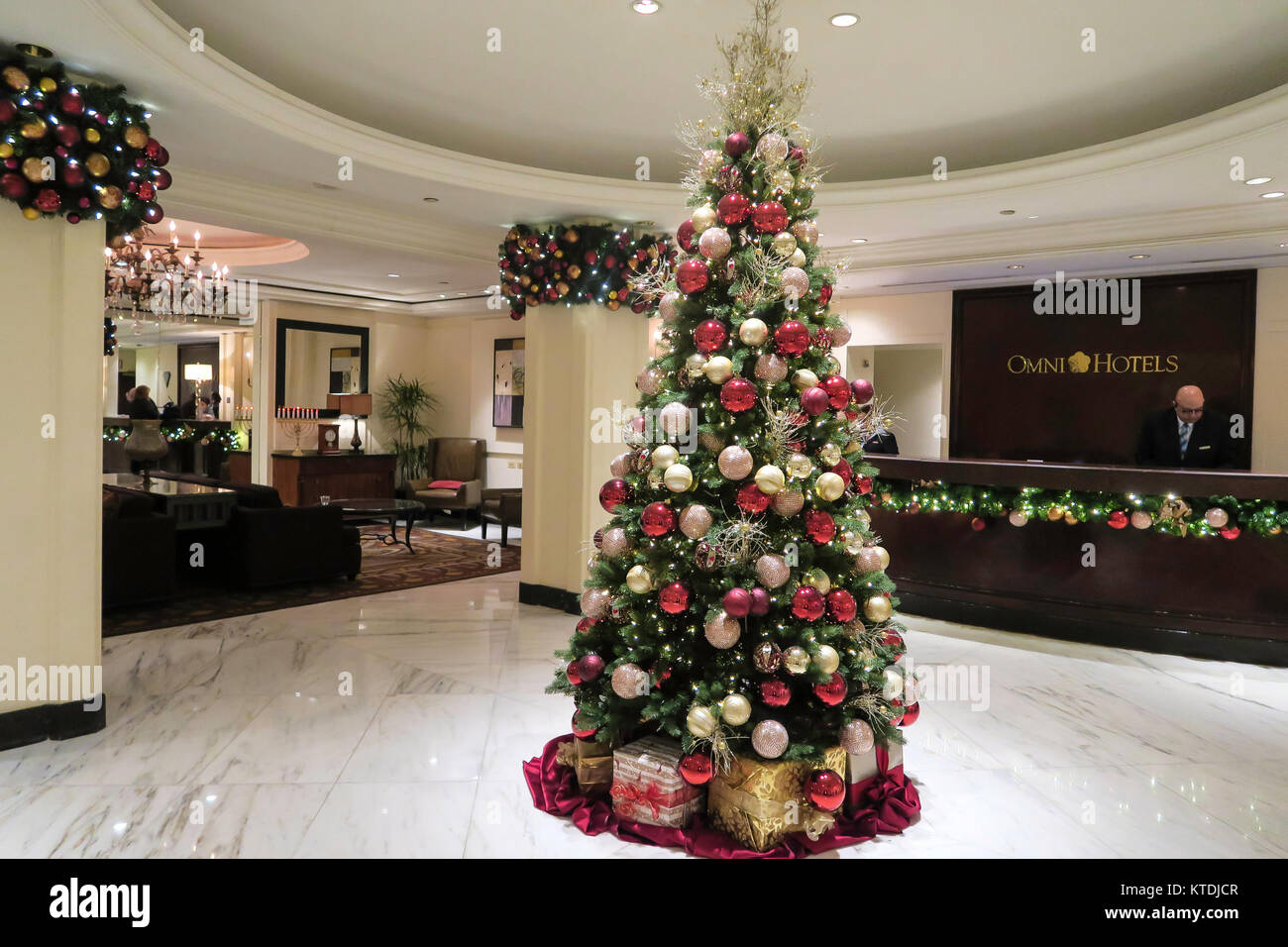 Omni Berkshire Place Hotel Lobby, NYC, USA Stock Photo