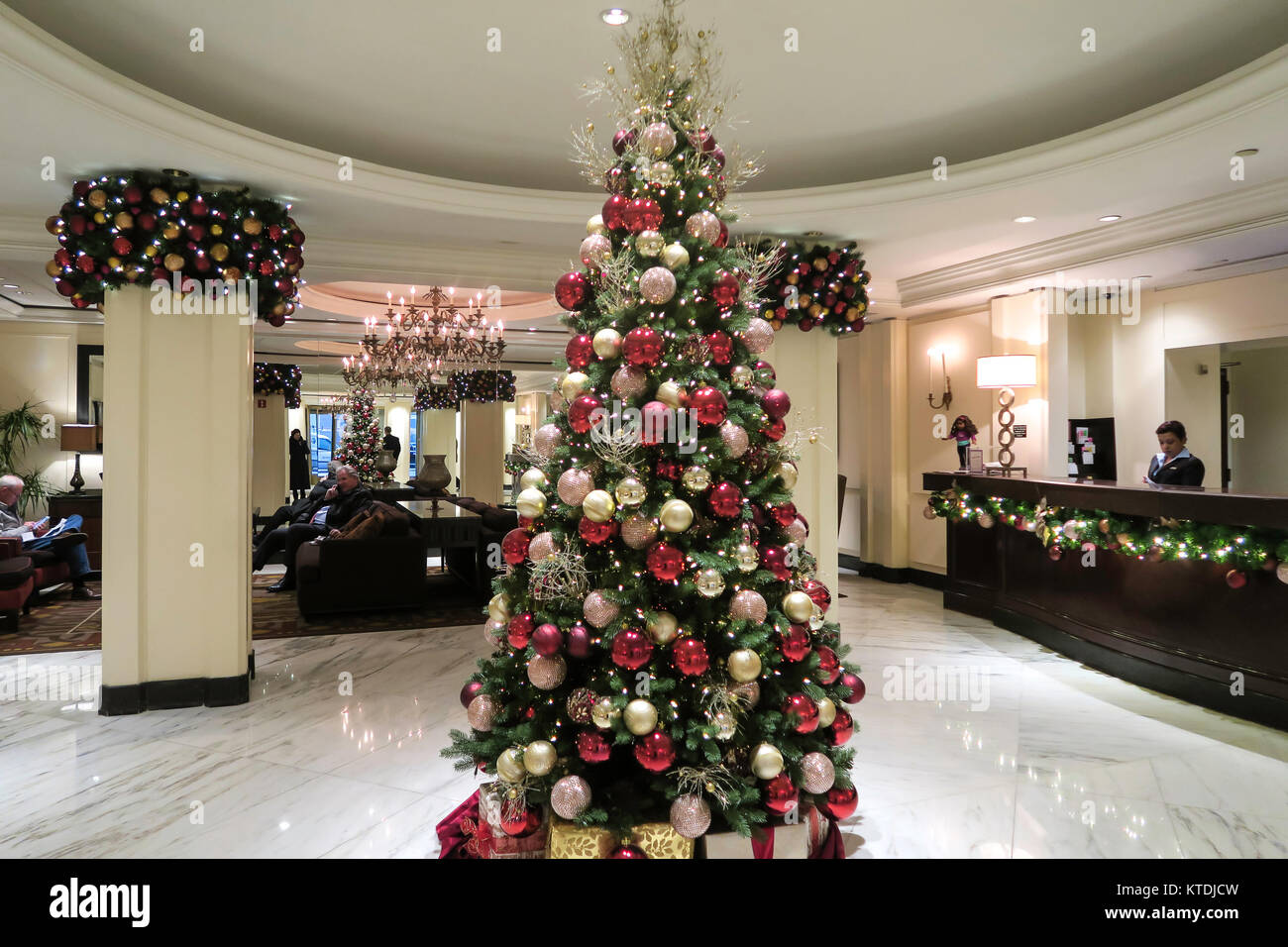 Omni Berkshire Place Hotel Lobby, NYC, USA Stock Photo