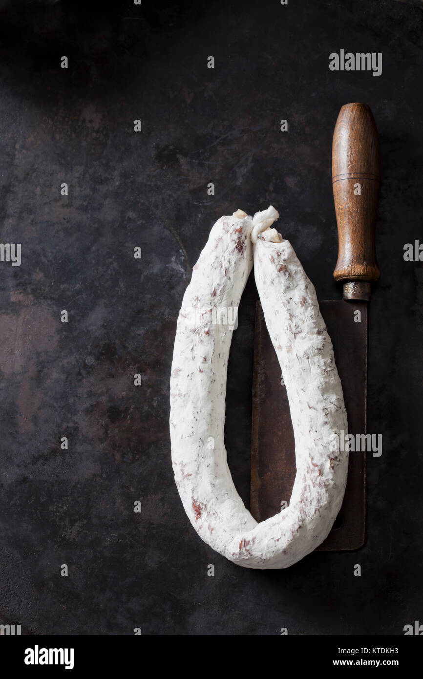 Air dried salami ring Stock Photo Alamy