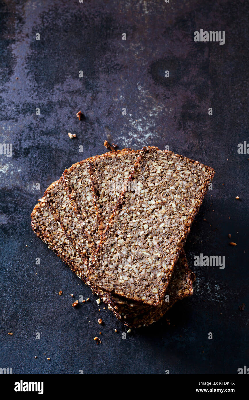 Coarse rye whole meal bread Stock Photo