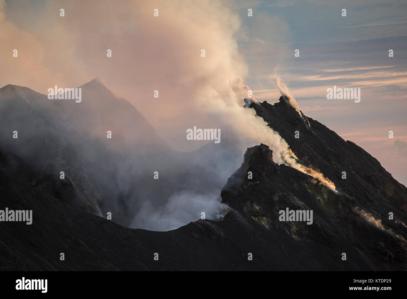 Italy, Aeolian Islands, Stromboli, Volcanic Eruption, Lava Bombs Stock ...