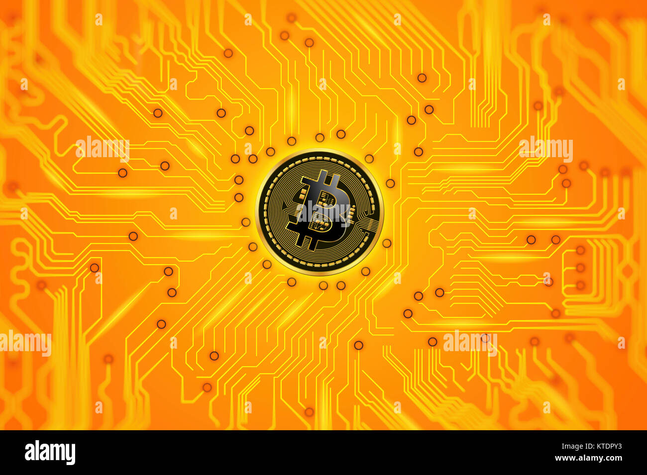 Bitcoin circuit board illustration hi-res stock photography and images ...