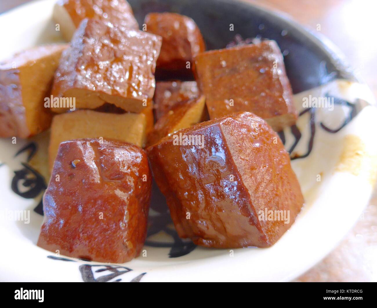 Braised bean curd closeup Stock Photo Alamy