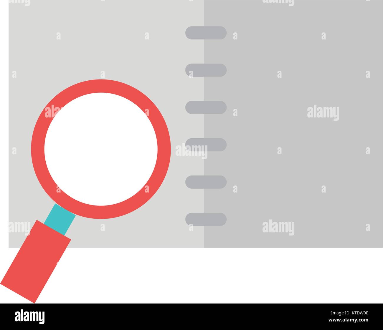 notebook with magnifying glass vector illustration design Stock Vector ...