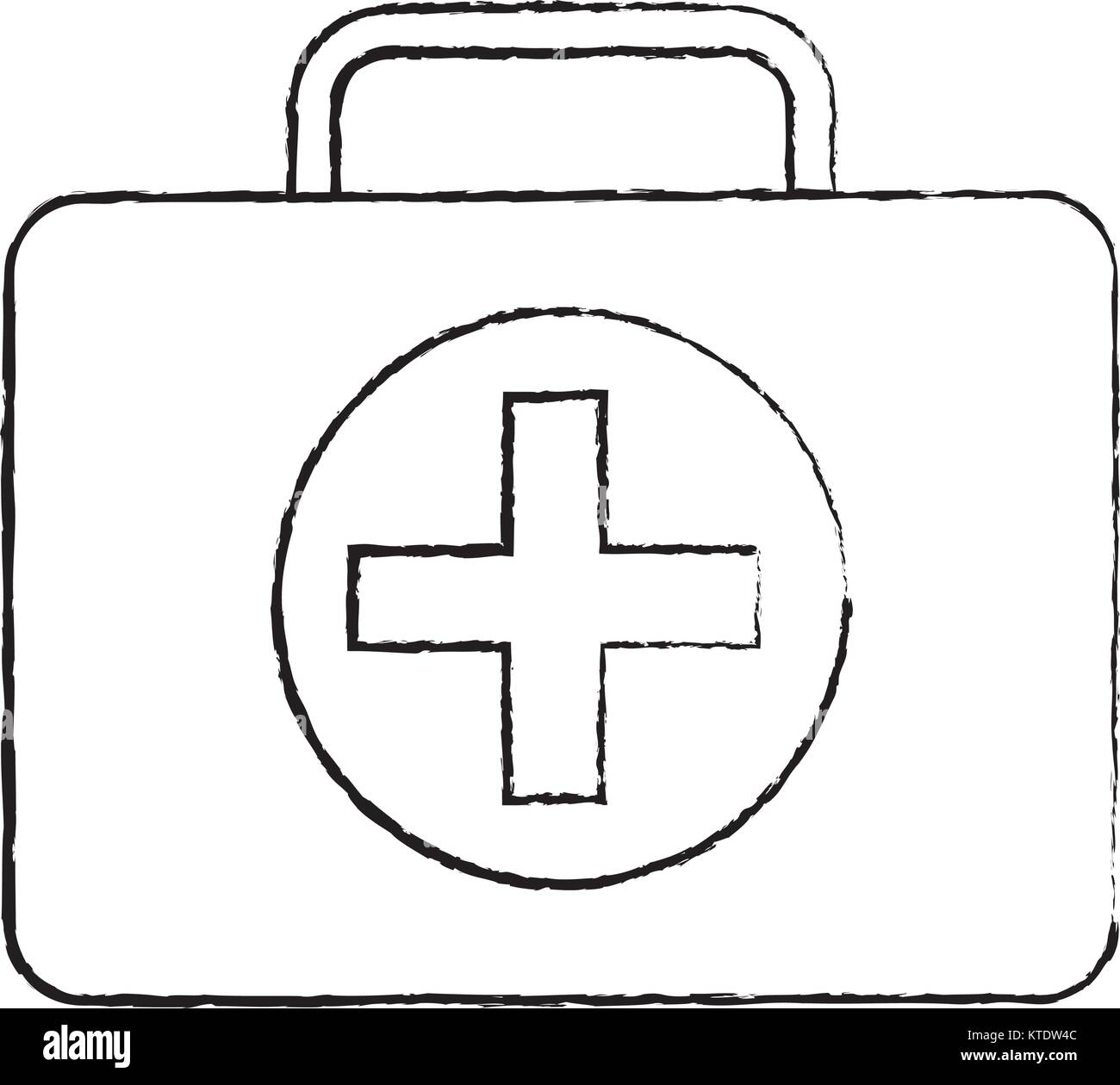 kit first aid medical emergency equipment vector illustration Stock