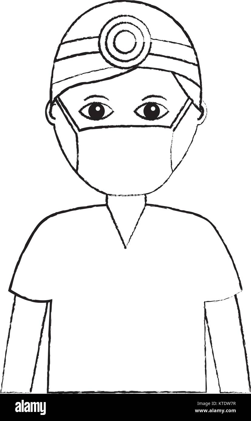 Professional Surgeon Medical Uniform Clothes Vector Illustration Stock Professional Surgeon Medical Uniform Clothes Vector Illustration Stock