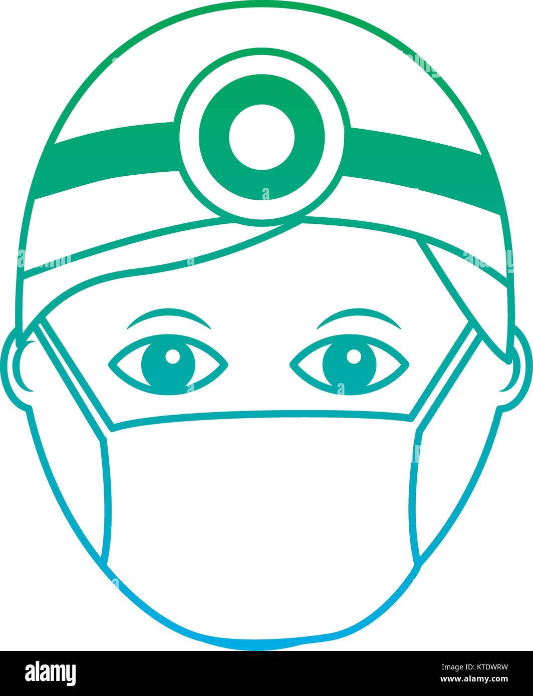 doctor healthcare icon image vector illustration design  green to blue ombre line Stock Vector