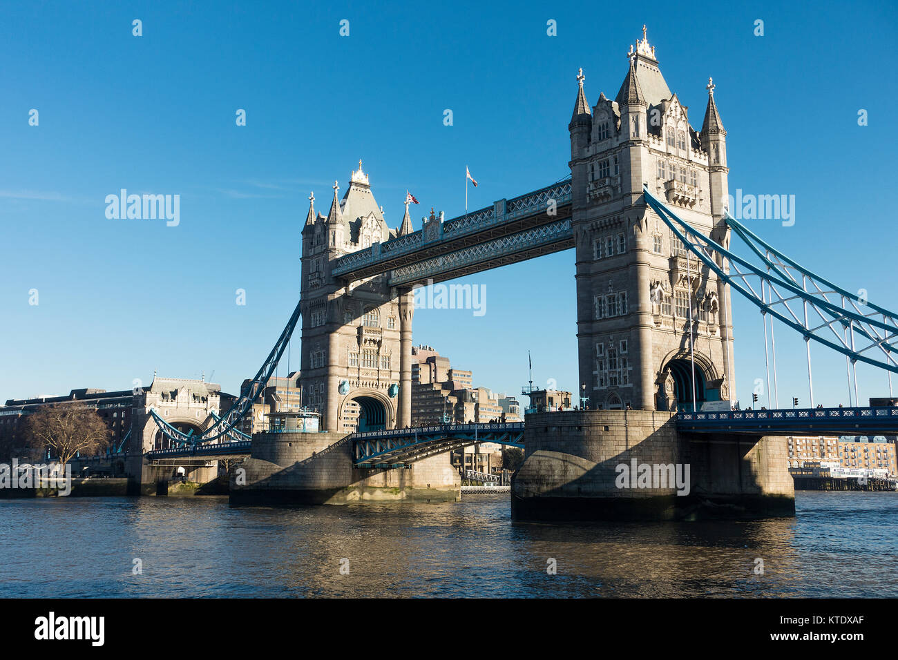 The Beautiful Tower Bridge and River Thames From St Katharine Pier on the North Bank London England United Kingdom UK Stock Photo