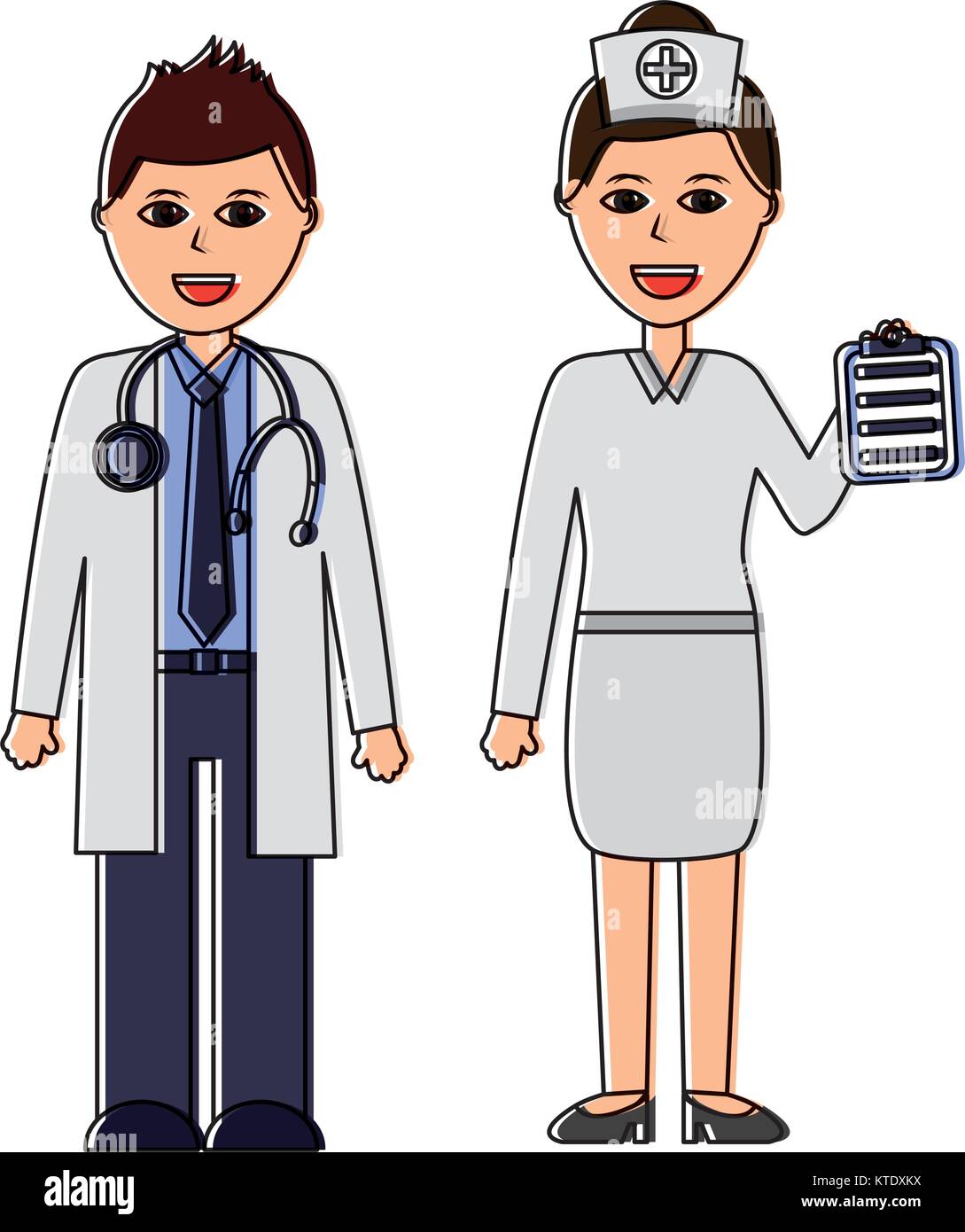 doctors man and woman healthcare icon image vector illustration design ...