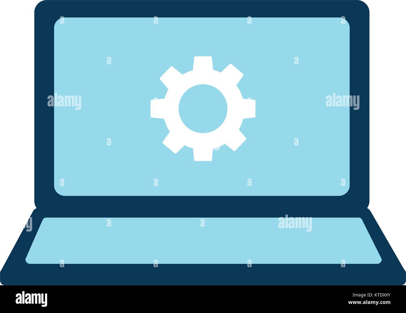laptop with gear on screen computer icon image vector illustration ...