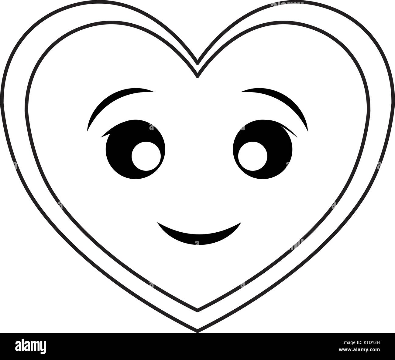 Heart Face Emoji Black And White