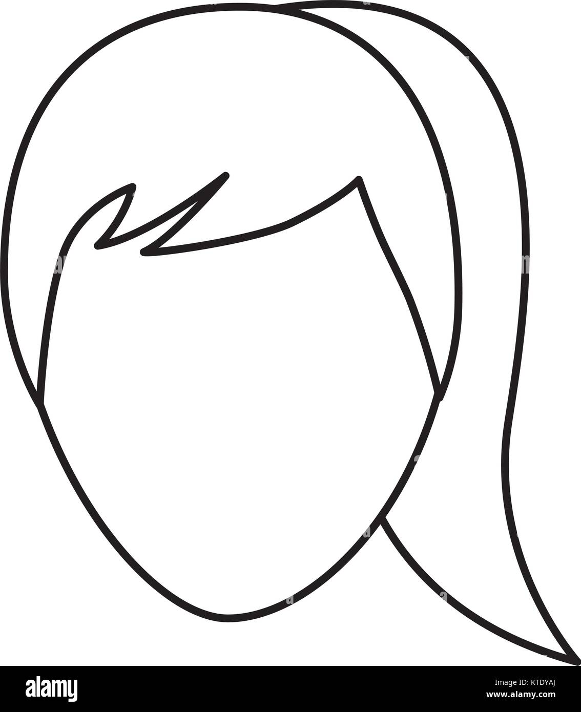 faceless woman profile avatar character vector illustration Stock ...
