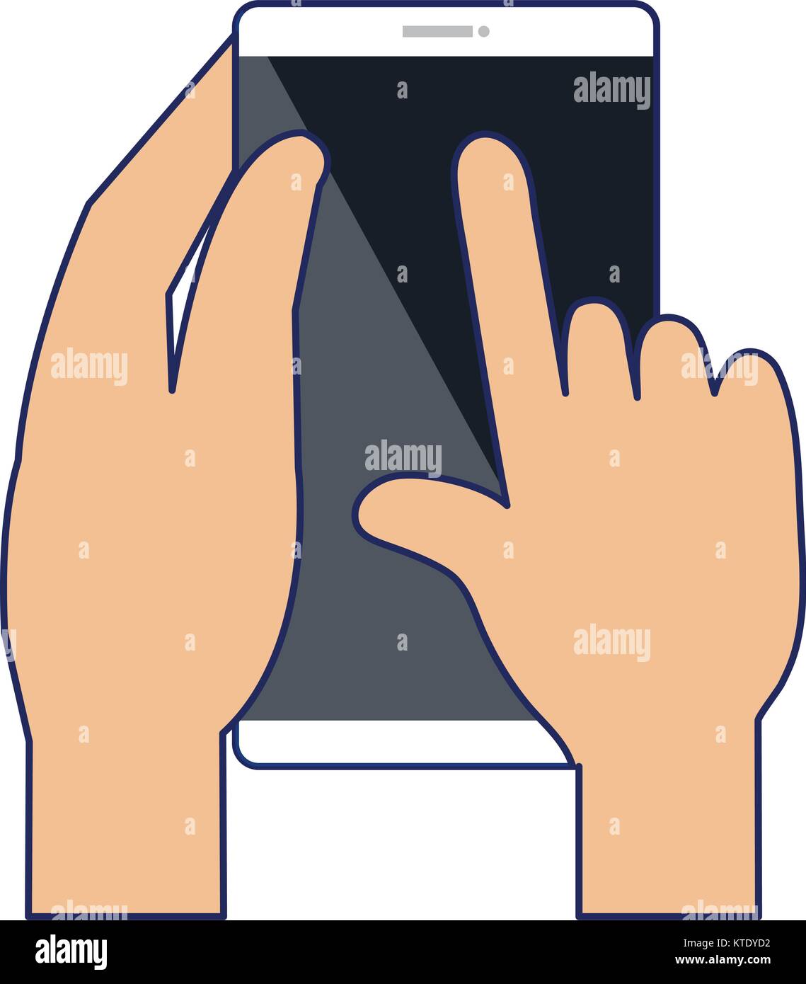 hand with smartphone device isolated icon vector illustration design ...
