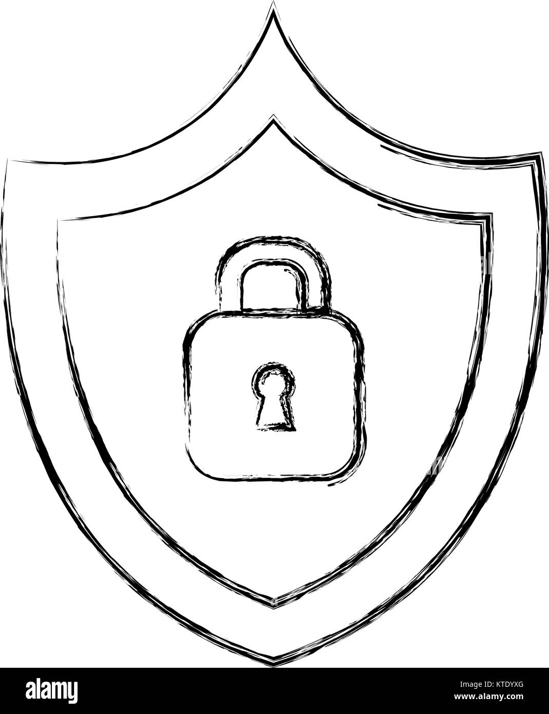 shield with safe secure padlock vector illustration design Stock Vector ...