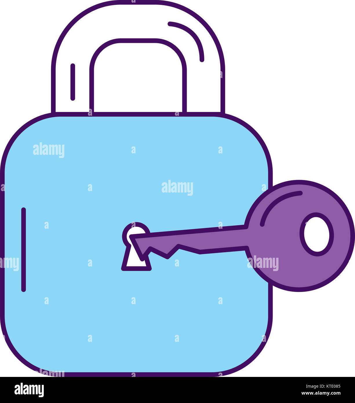 safe secure padlock with key vector illustration design Stock Vector