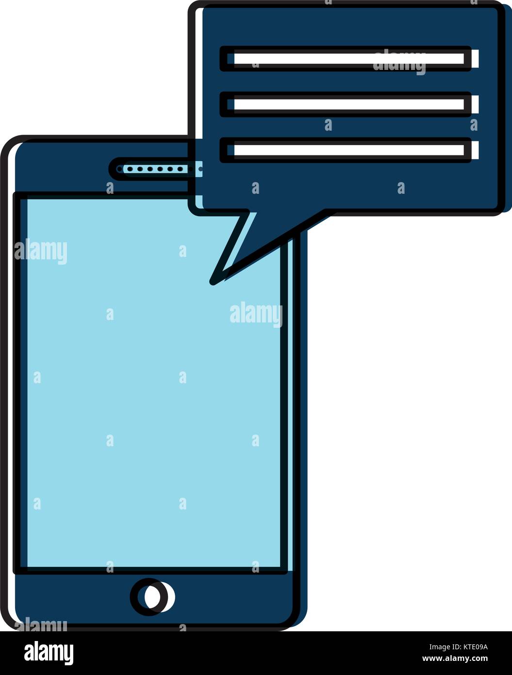 smartphone with chat bubble gadget icon image vector illustration ...