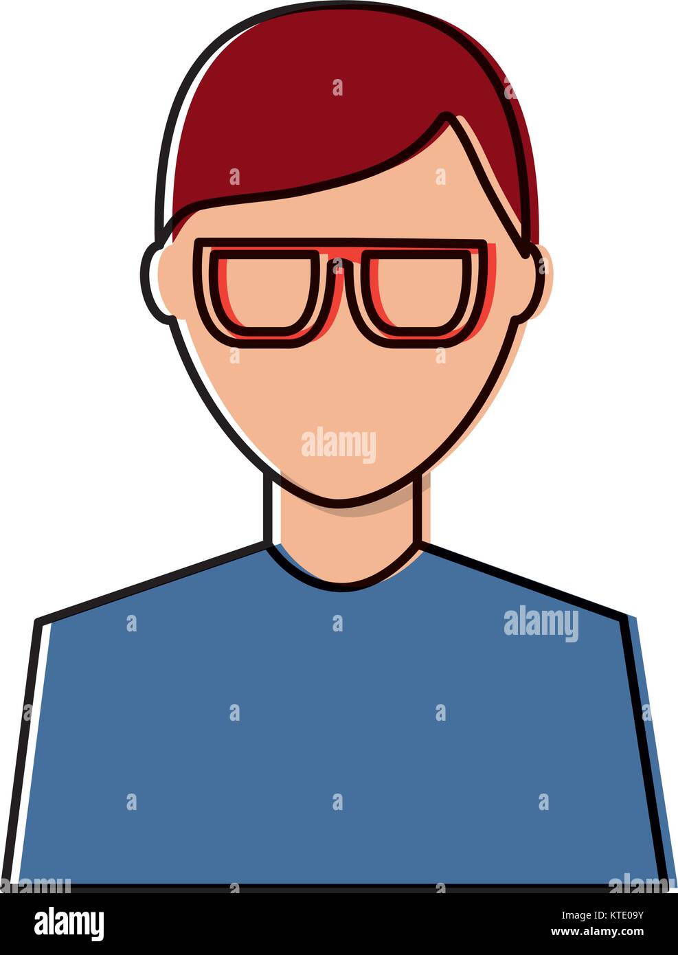 man with glasses avatar profile icon image vector illustration design ...