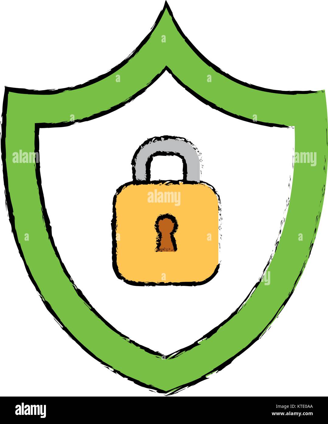 shield with safe secure padlock vector illustration design Stock Vector ...