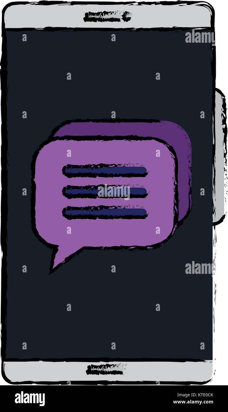 smartphone device with speech bubbles vector illustration design Stock ...