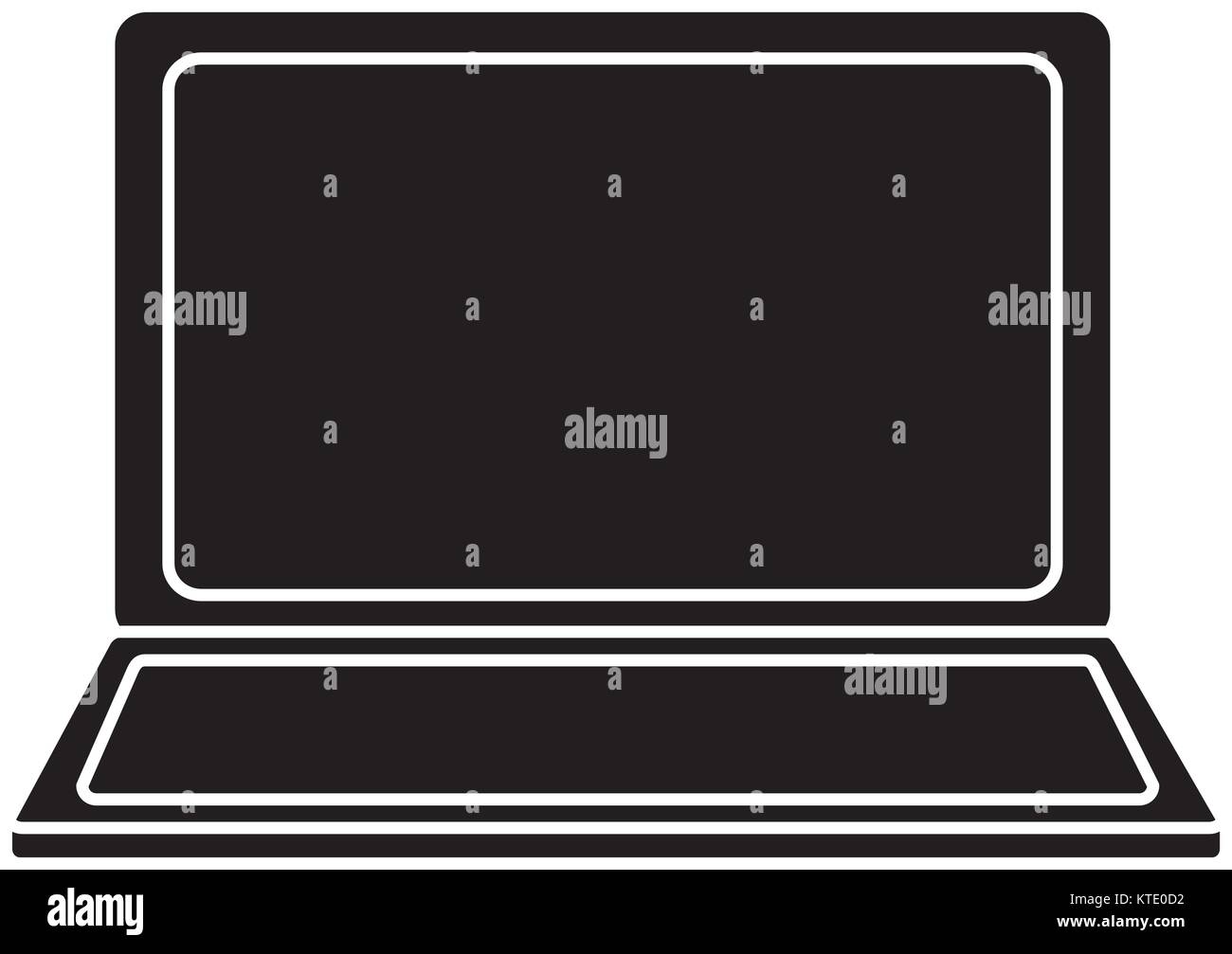 laptop computer icon image vector illustration design black and white ...