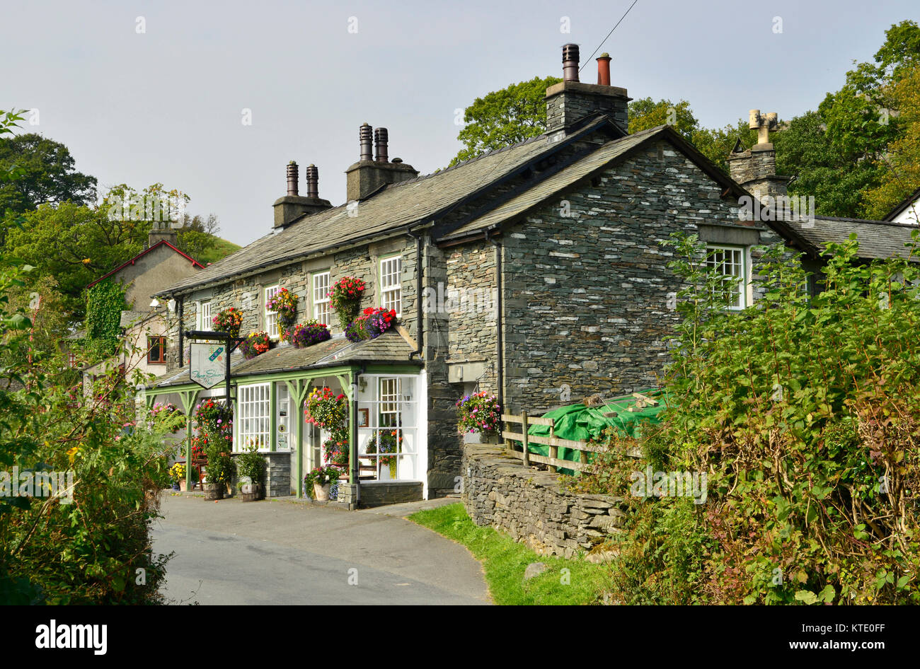 The Three Shires Pub Little Langdale Lake District National Park Stock Photo