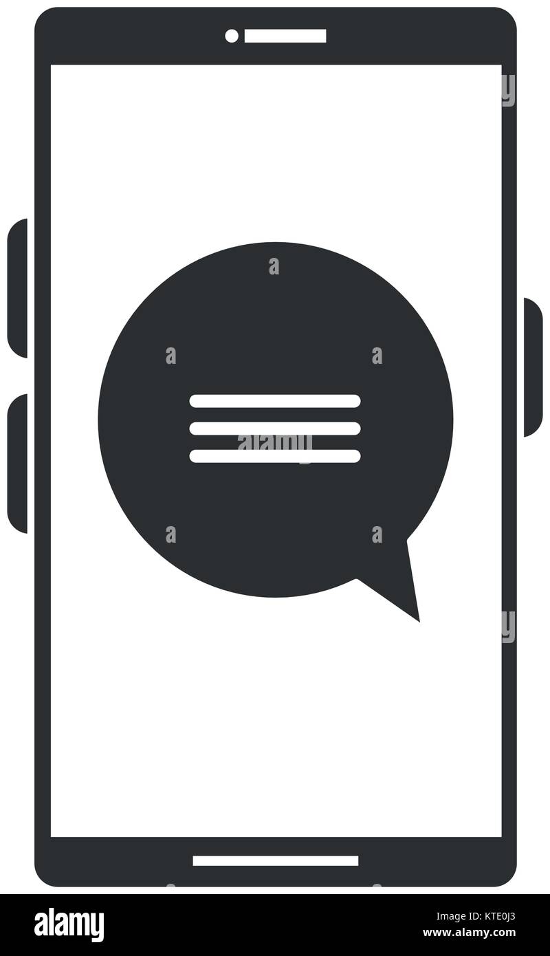 smartphone device with speech bubbles vector illustration design Stock ...