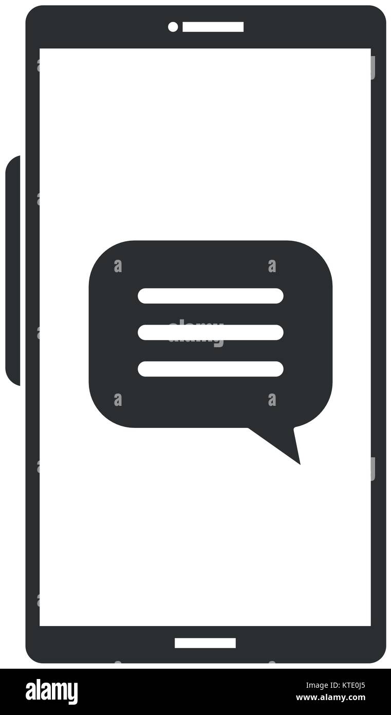 smartphone device with speech bubbles vector illustration design Stock ...