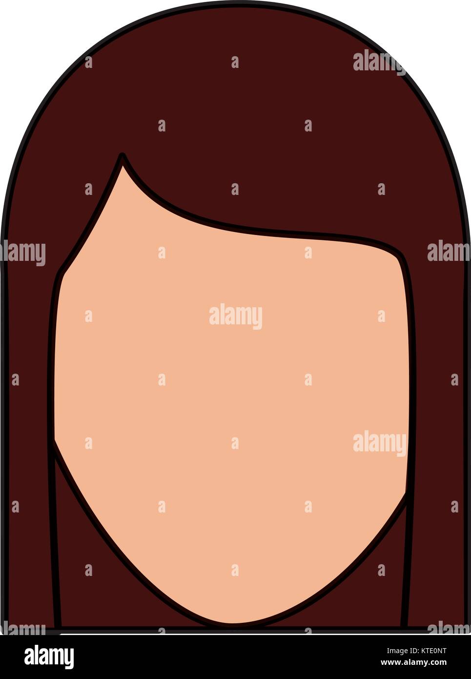 faceless woman profile avatar character vector illustration Stock ...