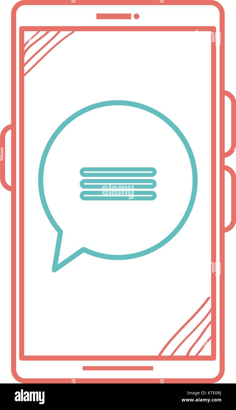 smartphone device with speech bubbles vector illustration design Stock ...