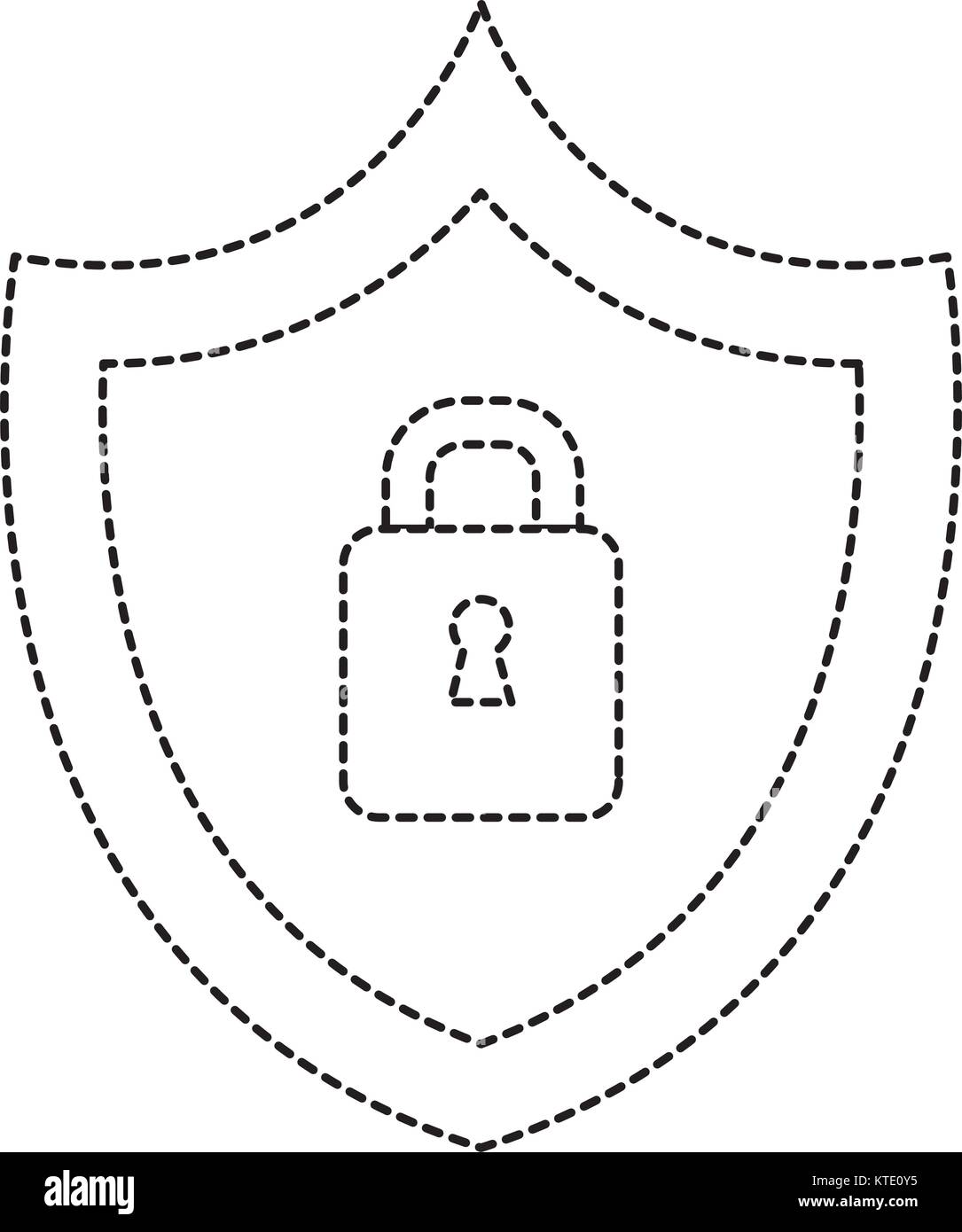 shield with safe secure padlock vector illustration design Stock Vector ...